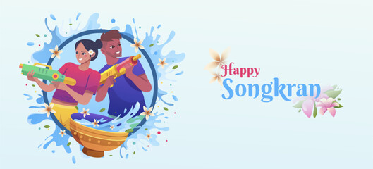 Happy Songkran Festival  Background