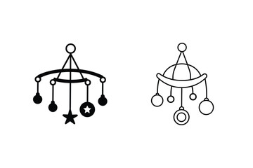 Baby Crib Mobile Designs Two Simple Line Art Illustrations