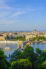 Obraz premium Budapest, Kettenbrücke, Ungarn