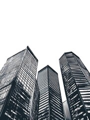 Fototapeta premium Modern Skyscrapers in a City, Low Angle View