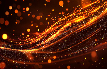 Warm golden gradient with shimmering particles creating dynamic, glowing background. Perfect for festive themes, celebrations, or artistic projects