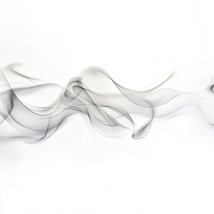 Fototapeta premium A graceful dance of smoke, ethereal and weightless, swirling across a pristine white background in shades of gray.