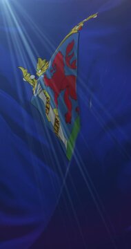 Flag of province of Badajoz in Extremadura, Spain - Loop. 4K Vertical