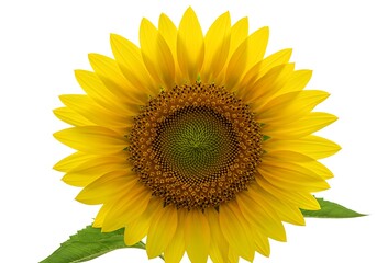 Obraz premium Vibrant Sunflower Blooming Brightly a Symbol of Summer s Joy and Warmth with bright yellow petals against a clean white background