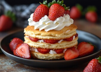 Strawberry Shortcakes on Plate