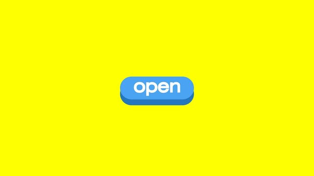 Blue OPEN Web Interface Button Clicked with Mouse Cursor - 4K Stock Video