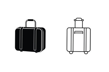 Travel Luggage Icons Suitcases, Bags, Carryon, Travel, Trip, Vacation, Journey, Holiday, Airport, Try