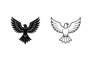 Majestic Birds of Prey Eagle and Hawk Line Art Designs