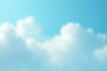 Obraz premium Blurred white and light blue clouds on a soft pastel blue background, light blue gradient, gentle mist