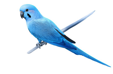Naklejka premium Blue budgieparakeet, full body, isolated on a transparent background