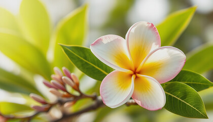 Naklejka premium frangipani flower isolate and save as to PNG file , with white tonespng