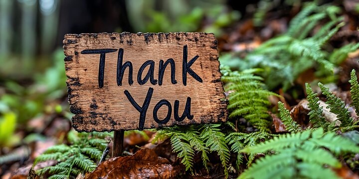 Thank You Sign in Woods