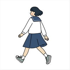 セーラー服の女子高生の後ろ姿