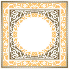 Decorative ornate retro floral blank card template