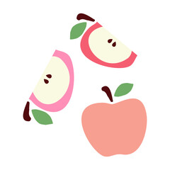 Cute apple fruit illustration. Fruit element decoration