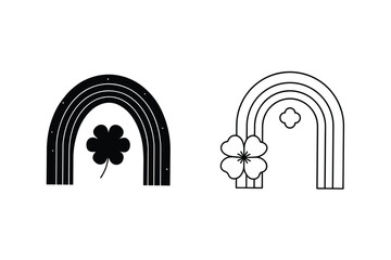 Rainbow Designs Clover and Flower Rainbow Illustrations