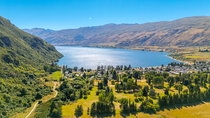 뉴질랜드 남섬(kingston, lake wakatipu) 항공사진