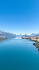 뉴질랜드 남섬(Queenstown, lake wakatipu) 항공사진