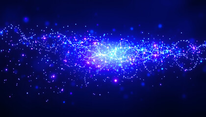 Obraz premium Futuristic blue purple glowing energy particles scatter , with white tonespng