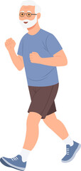 Elderly man running. Senior man  doing sport. Active healthy lifestyle concept. Outdoor running activity.