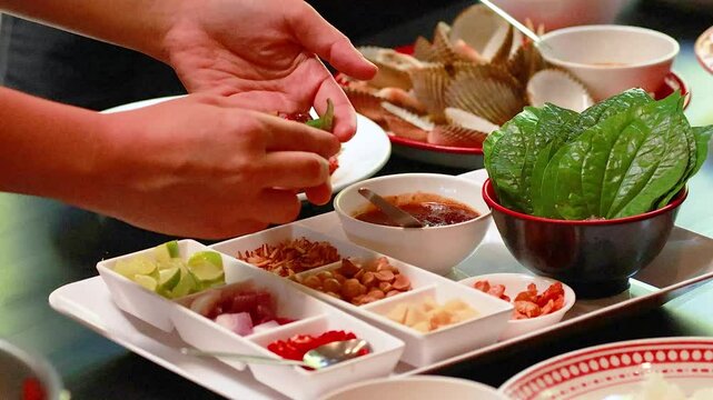 Preparing Miang Kham in Phuket, Thailand