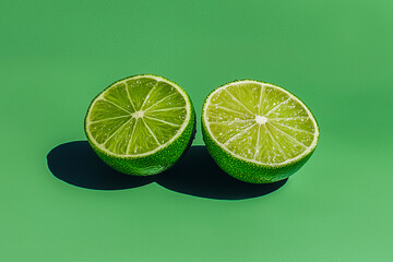 Green lime on matching green background