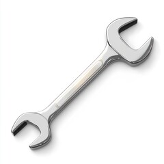 Isolated Chrome Wrench on White Background for Mechanic or Repair
