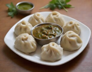Delicious Dumplings Served with Tangy Dip