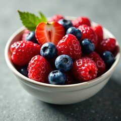 Fresh mixed berries in a bowl , salad, mix