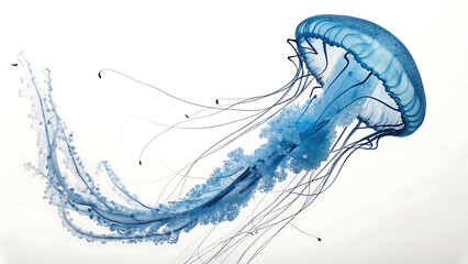 Stunning Photorealistic Image of a Blue Jellyfish