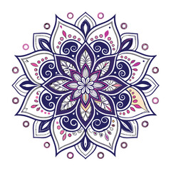 Pattern in the form of a mandala. Henna tattoo mandala. Mehndi style. Decorative pattern in oriental style. Coloring book page.