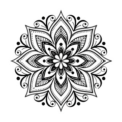 Fototapeta premium Pattern in the form of a mandala. Henna tattoo mandala. Mehndi style. Decorative pattern in oriental style. Coloring book page.