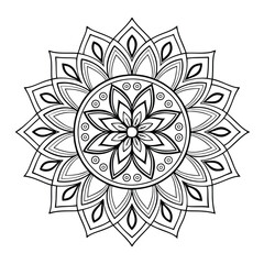 Pattern in the form of a mandala. Henna tattoo mandala. Mehndi style. Decorative pattern in oriental style. Coloring book page.