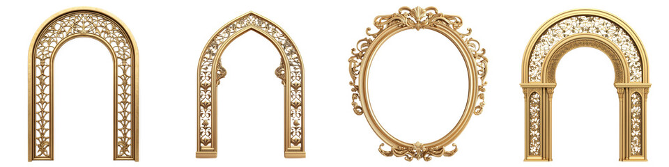 Art Deco-inspired golden archway grand entrance