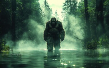 Honey Island Swamp Monster Sasquatch Creature in Louisiana Folklore Horror Fantasy Swamp Beast Myth Legend