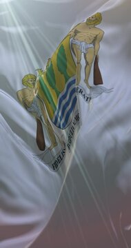 Flag of province of Gipuzkoa in Basque Country, Spain - Loop. 4K Vertical