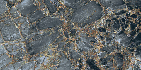 Granite Marble Background, Royal Black and Gold vain marble stone, natural pattern texture background, with high resolution, Modern floor or wall decoration
