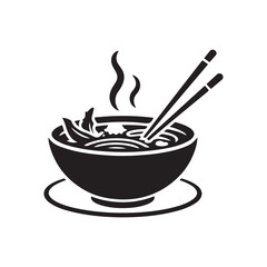 Noodle bowl,Bowl of Noodles,Sup Noodles icon. glyph style. silhouette. Suitable for food icon. simple design editable