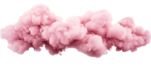 Pink cloud, pink color, transparent background, PNG