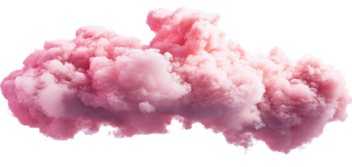 Pink cloud, pink color, transparent background, PNG