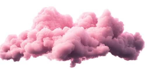 Pink cloud, pink color, transparent background, PNG