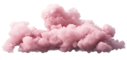 Pink cloud, pink color, transparent background, PNG