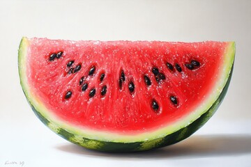 vibrant summer watermelon slice on clean white background