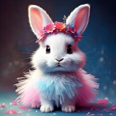 Illustration of a Stylish Bunny with Skirt – Animal Character Design