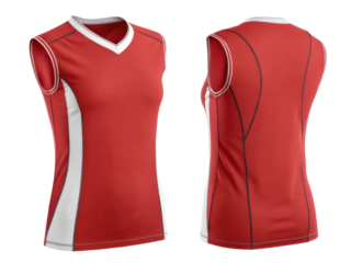 vibrant red volleyball jersey template designed for athletes, showcasing sleek and modern style perfect for competitive play