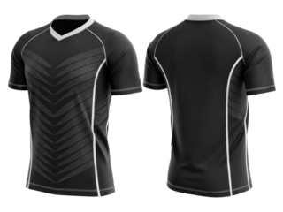 sleek black volleyball jersey template designed for athletes, featuring modern chevron pattern that enhances performance and style