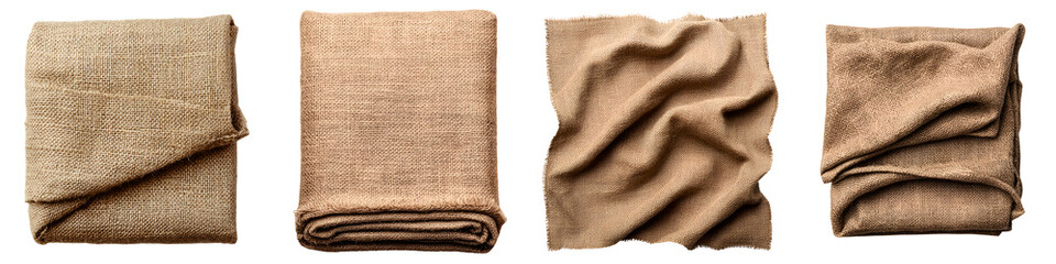 Fototapeta premium Burlap cloth isolated on transparent background