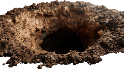 Hole in the Earth: A detailed capture of a hole in the earth with textured earth. A metaphor for many concepts.