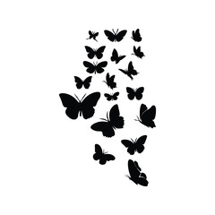 Butterfly flying silhouette