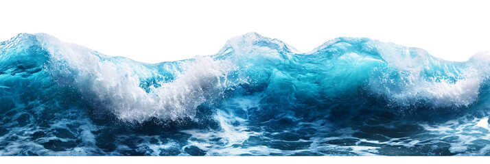 blue wave on the sea, transparent background PNG